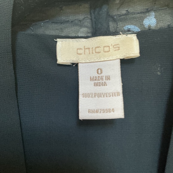 Chico's Blue Sequin Wrap Women's Sz 0 - Picture 4 of 4